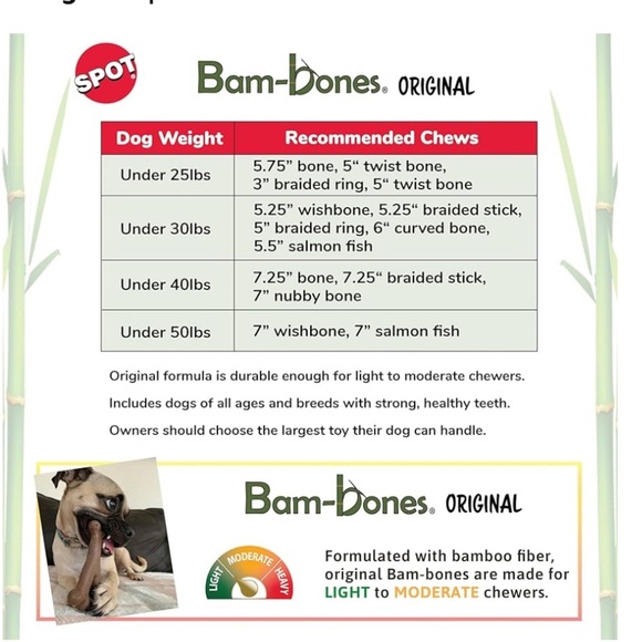 Spot Bam-bones Plus Chew Toy for Dogs - Peanut Butter Flavor- NWT - Picture 4 of 4